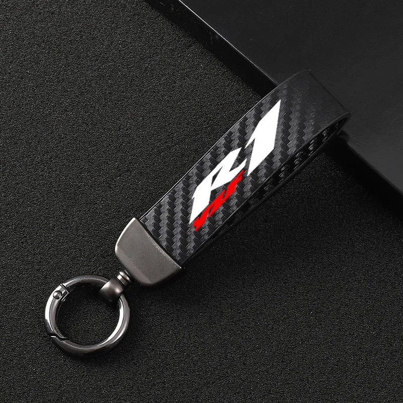 

New motorcycle carbon fiber leather rope Keychain key ring For Yamaha YZF R1 1998-2014 2013 Motorcycle Accessories