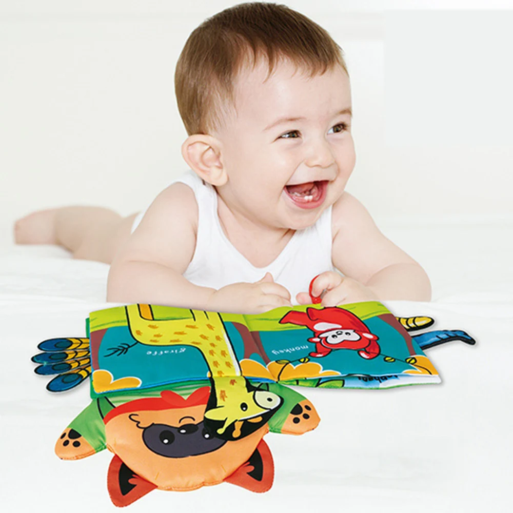 

Baby Cloth Books Bitable 3D Solid Tail Hand Carton Puppet Book for Infants Baby Bath Books Fabric Soft Baby Cloth Books B99