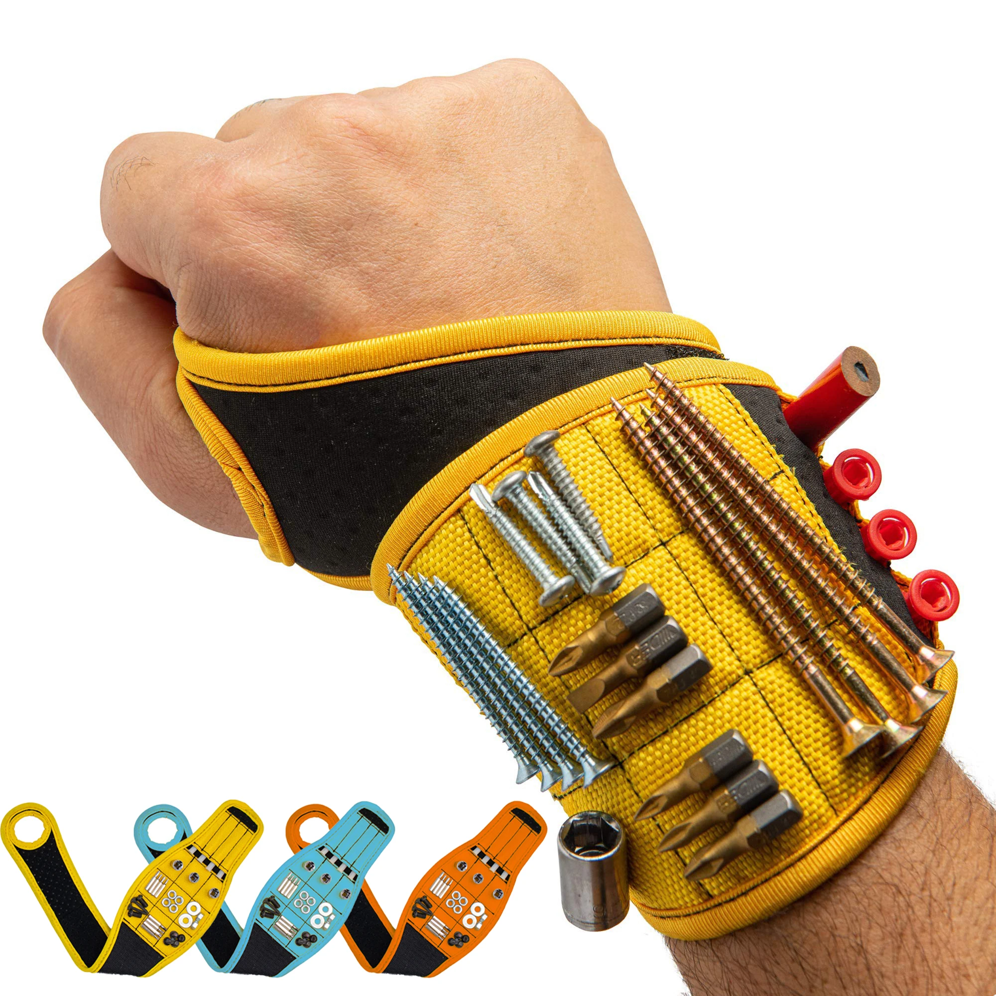 New Strong Magnetic Wristband Portable Tool Bag For Screw Nail Nut Bolt Drill Bit Repair Kit Organizer carpenter tools tool belt