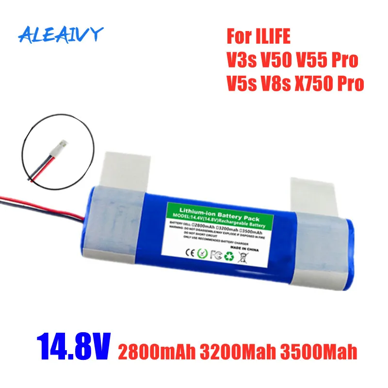

100% Origin 14.8V 2800mah 3500Mah 18650 Lithium Battery for ILIFE V3s Pro, V50, V5s Pro, V8s, X750 Robot Vacuum Cleaner Battery