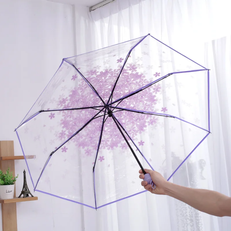 

Transparent Windproof Umbrella Women Foldable Beach Manual Color Girl Hand Automatic Sunshade Windproof 초대형우산
