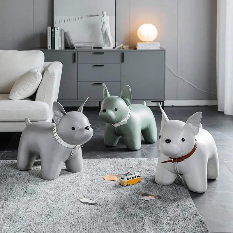 

Children Kids Stool Toy Plush Kids Wooden Stool Animal Foot Stool Changing Footstool