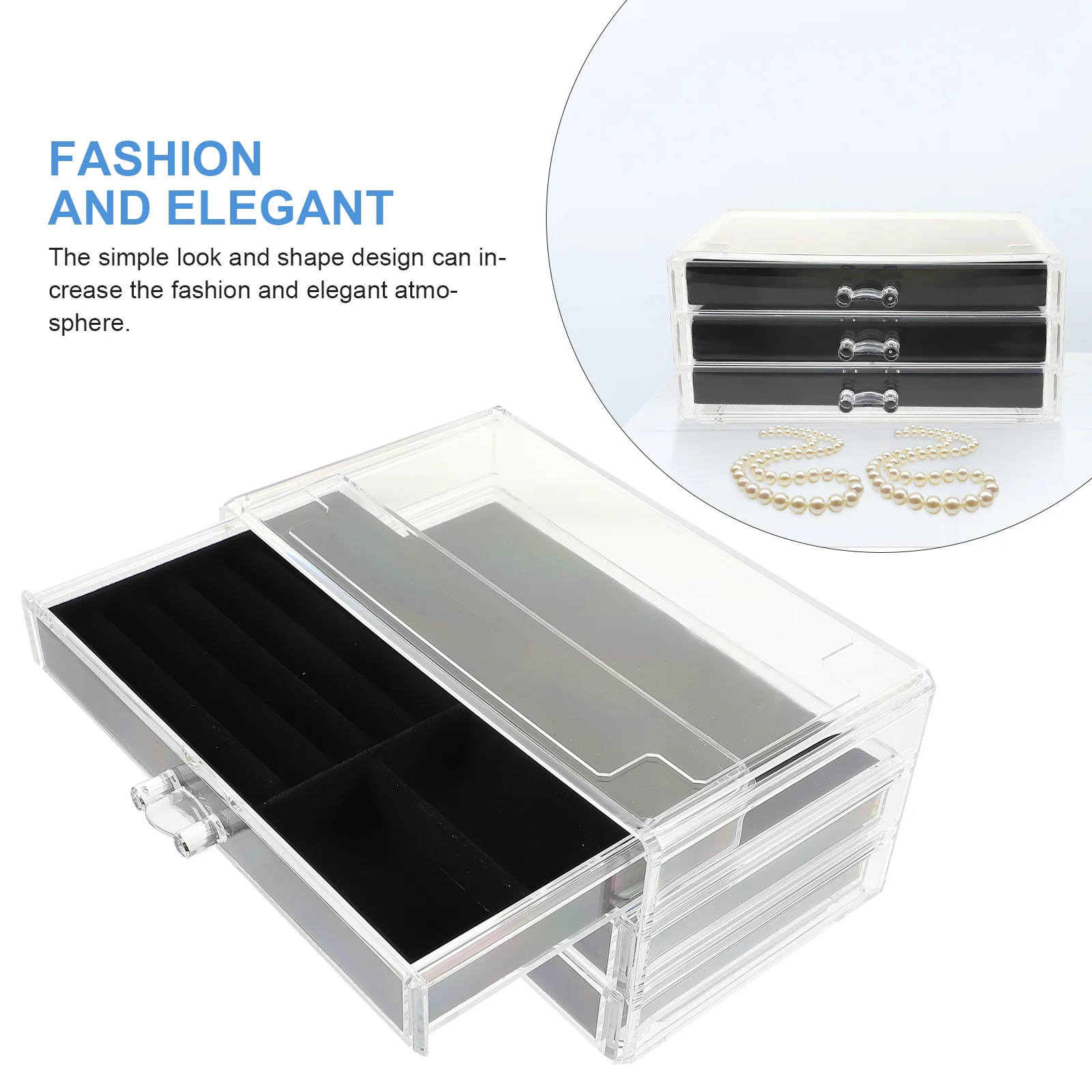 Jewelry Box Storage Organizer Case Earring Acrylic Ring Trinket Display Holder Drawers Portable Containers Day S Valentine