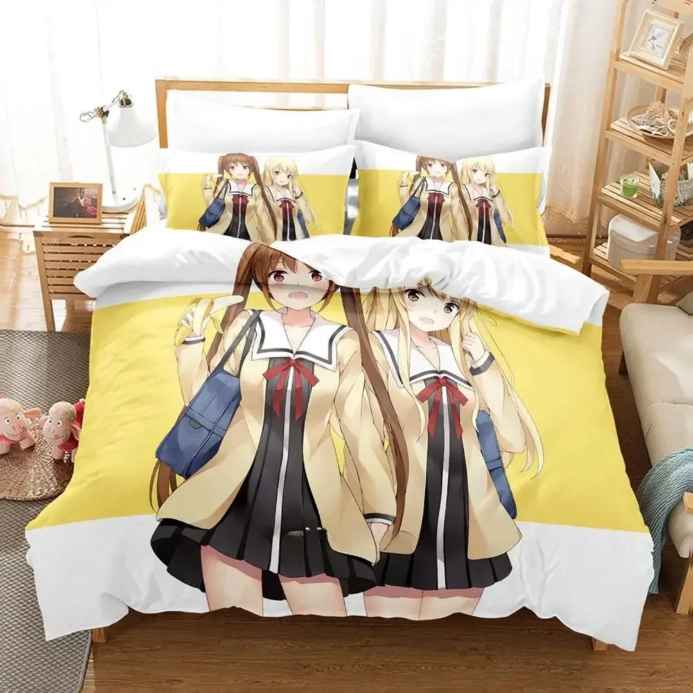 Фото Новый комплект постельного белья Aho Girl Single Twin Full Queen King Size, комплект постельного белья для взрослых и детей, комплекты пододеяльников для спальни, крутой комплект простыней в стиле аниме №5