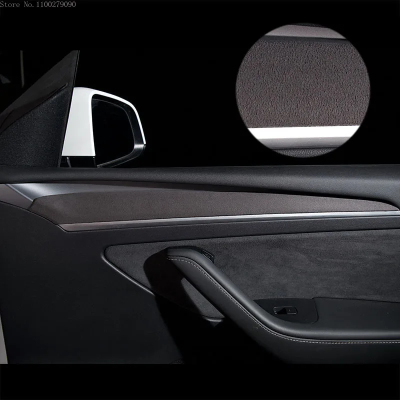 

Car Door Sticker Carbon Fiber Scratches Inner Door Handle for Car Interior Decorative Strips Modification for 21 Tesla Model3&Y