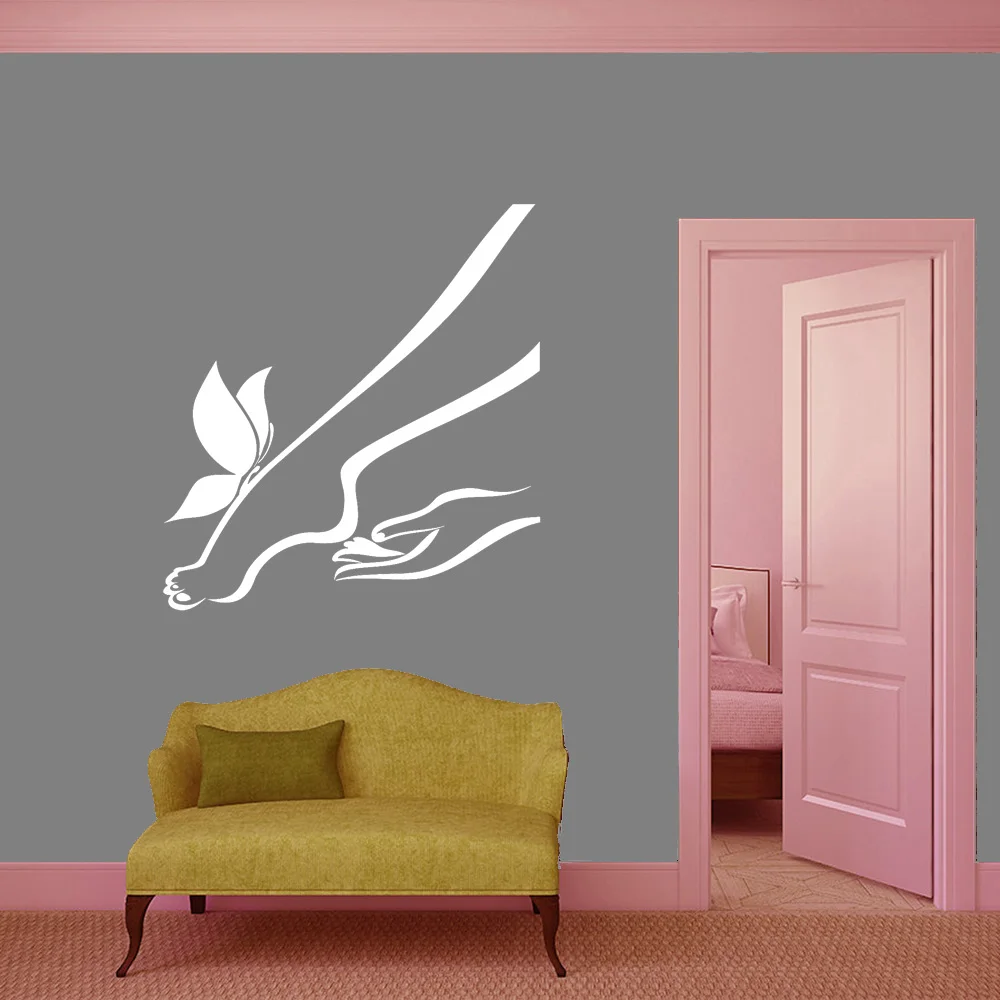 

Manicure Salon Vinyl Wall Decal Massage Foot Nails Studio Pedicure Stickers Room Wall Decoration Wallpaper Business A688