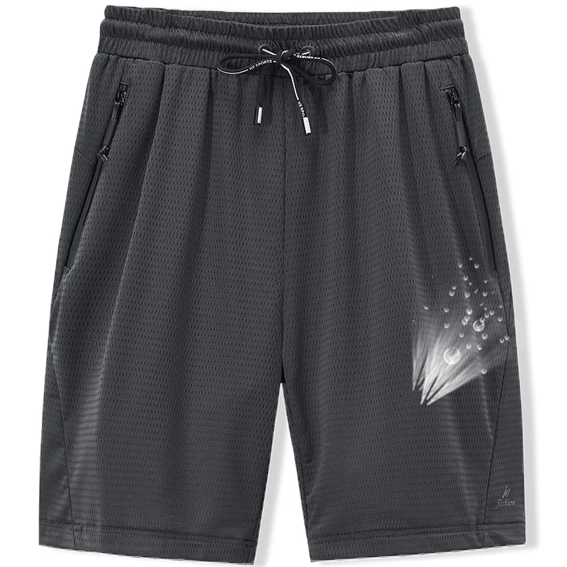 Summer Men's Shorts Elastic Breeches Large Size 8XL Men's Clothing Nylon Black Grey Spandex Sweat Shorts Plus Size Shorts