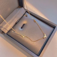 fashion new small cute love necklace female clavicle chain short light luxury simple titanium steel jewelry gift