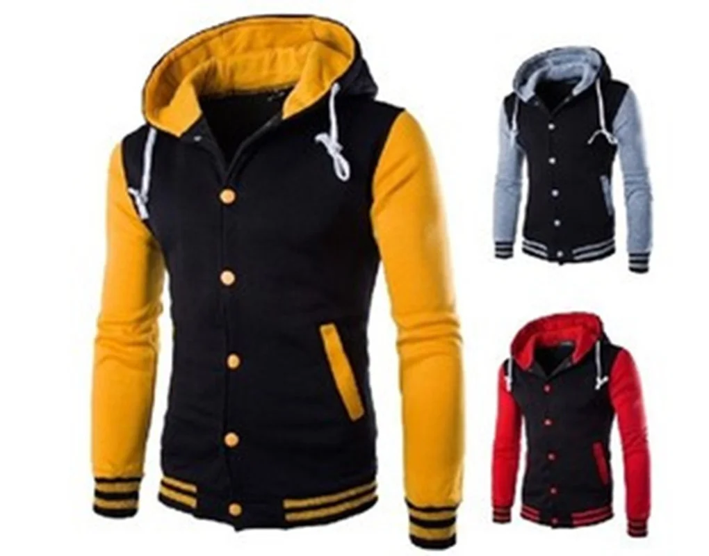 

Baseball Hooded 2023NewCasual Fashion Shirt 's Coat Eight Color Slim Cardigan Short Fleece Hoodie Clothing Tracksuit Men