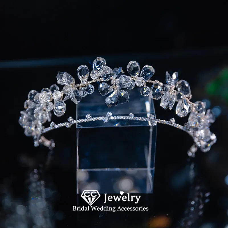 

Романтическая Корона CC для женщин, свадебные аксессуары, повязки на голову, обручальные украшения для волос, диадемы, коронаты для конкурса,...