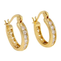 bohemian retro classic hollow out eardrop round gold color hoop stud earrings for women fashion luxury wedding earrings