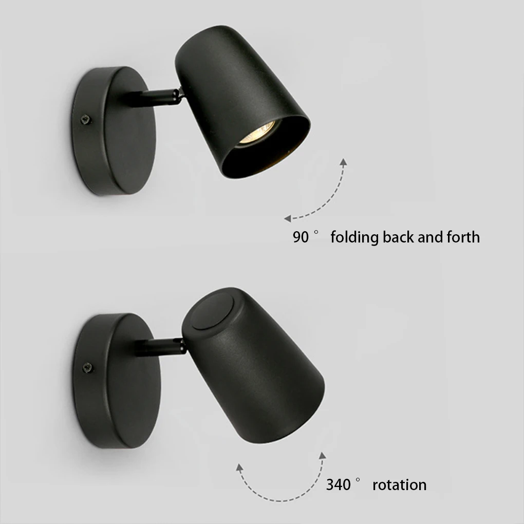 

Wall Light 5W Bedroom Living Room Night Lamp Lighting Decoration Household Reading Detachable Wiring Black White Light
