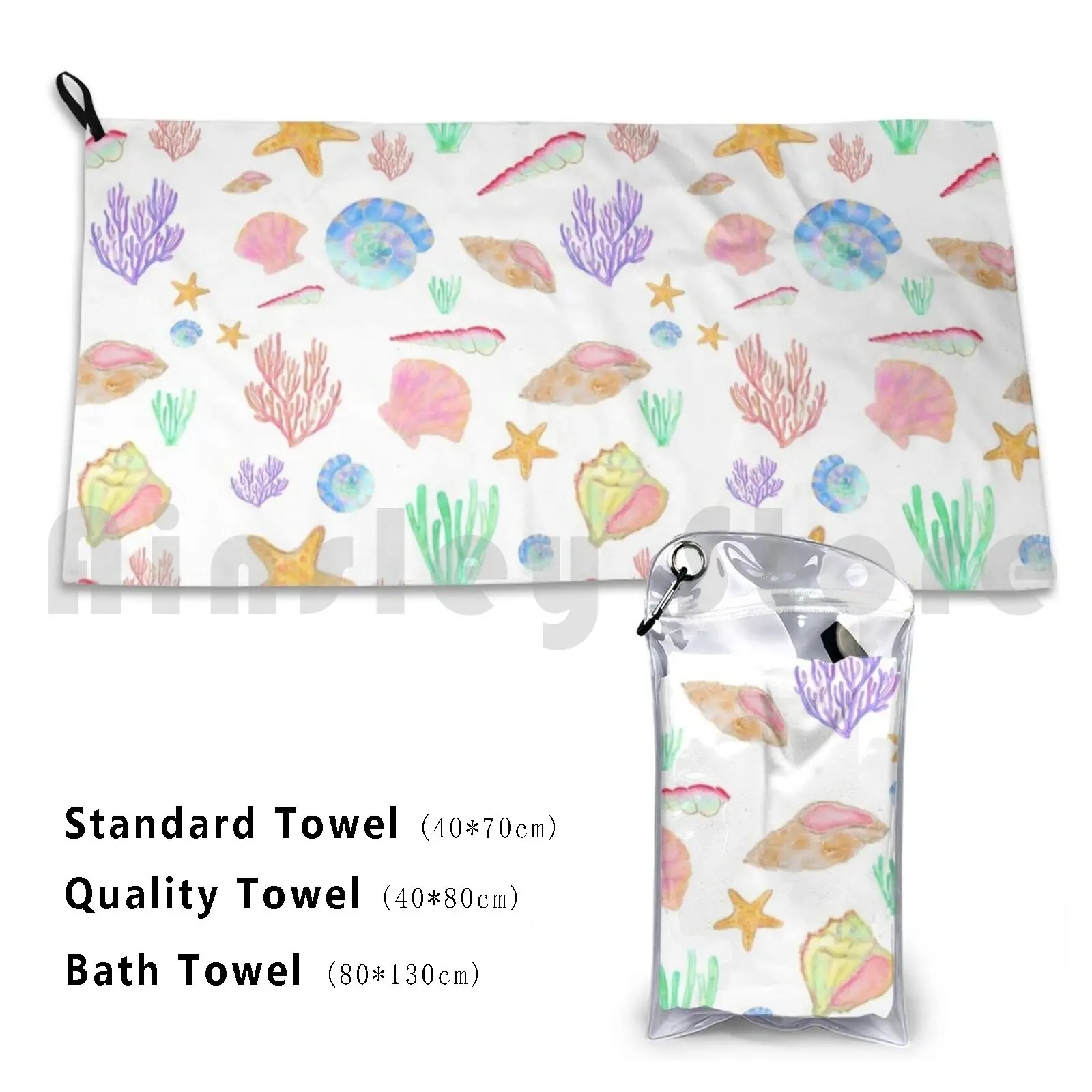 Bath Towel Sea Shell Seashells