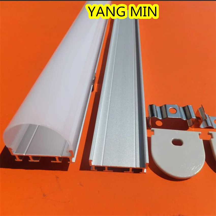 2m/pcs  26*24mm Mouting LED Strip Light round Diffuser Aluminum Profile Channel with 3 Side Lighting Emitting