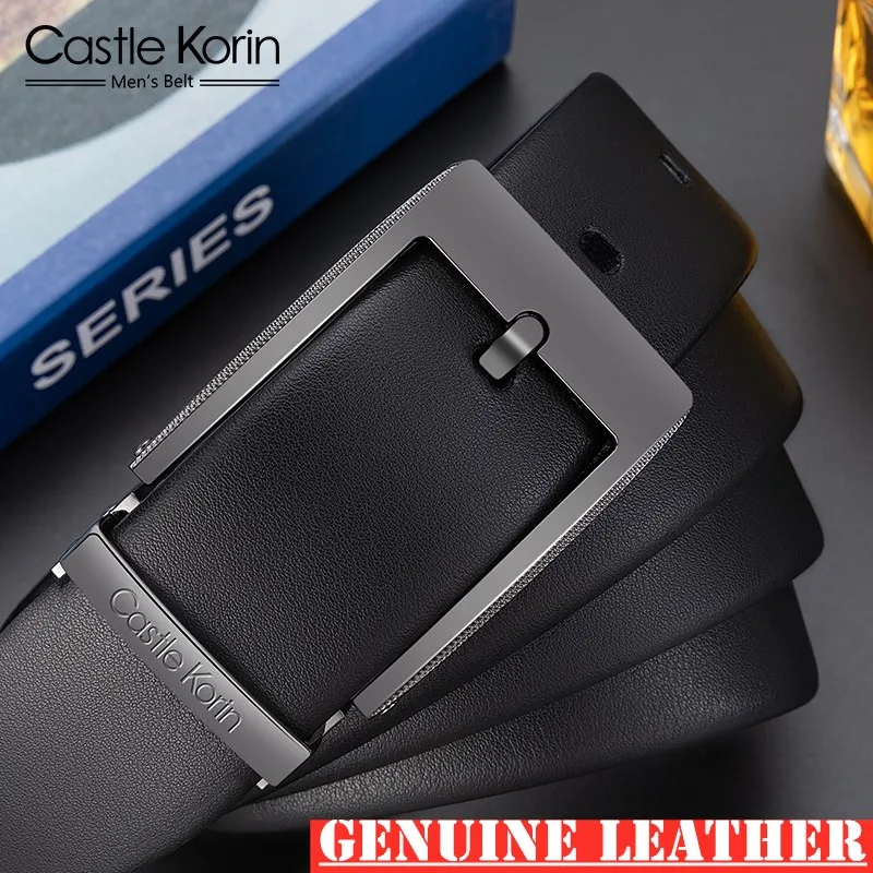Luxury Fashion Male  Leather Belt Men Business Trouser Belt Genuine Men Leather Belts For Jeans Black