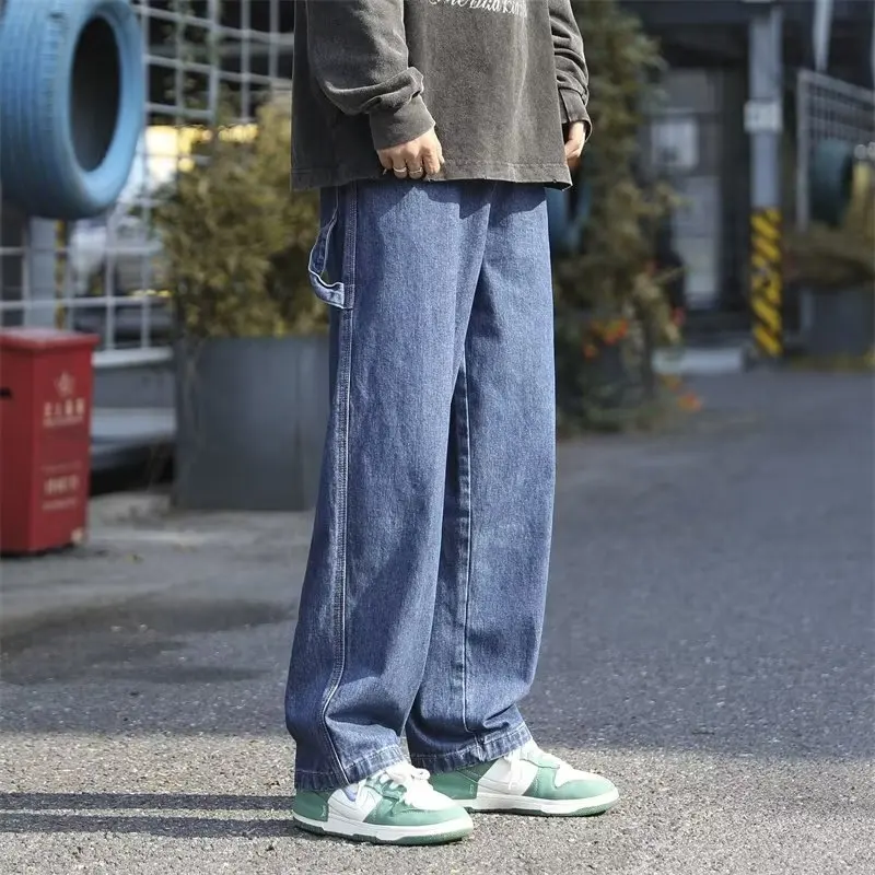 Unisex Vintage Y2K Streetwear Baggy Cargo Jeans High Waisted Straight Wide Leg Pants Denim Trousers Fairy Grunge Alt Clothes