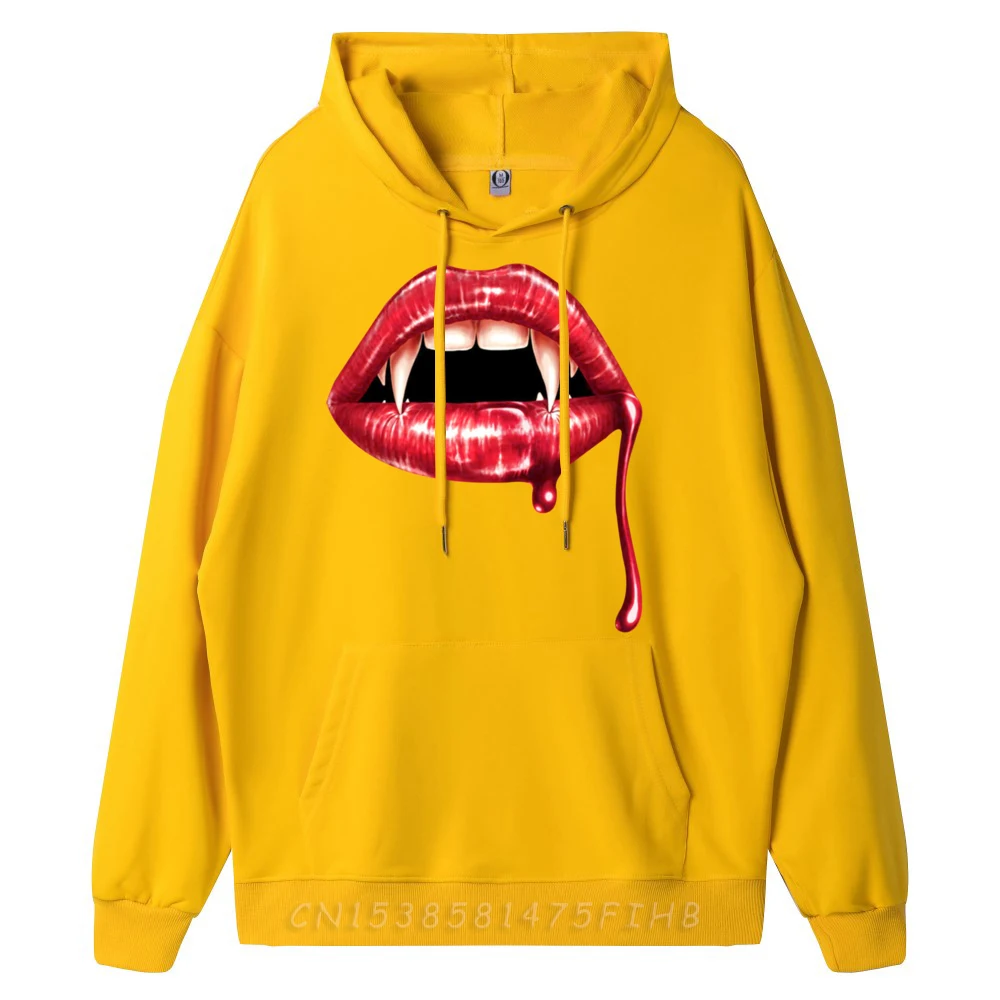 Потрясающие клыки губы Хэллоуин толстовки с графическим рисунком мужские белые