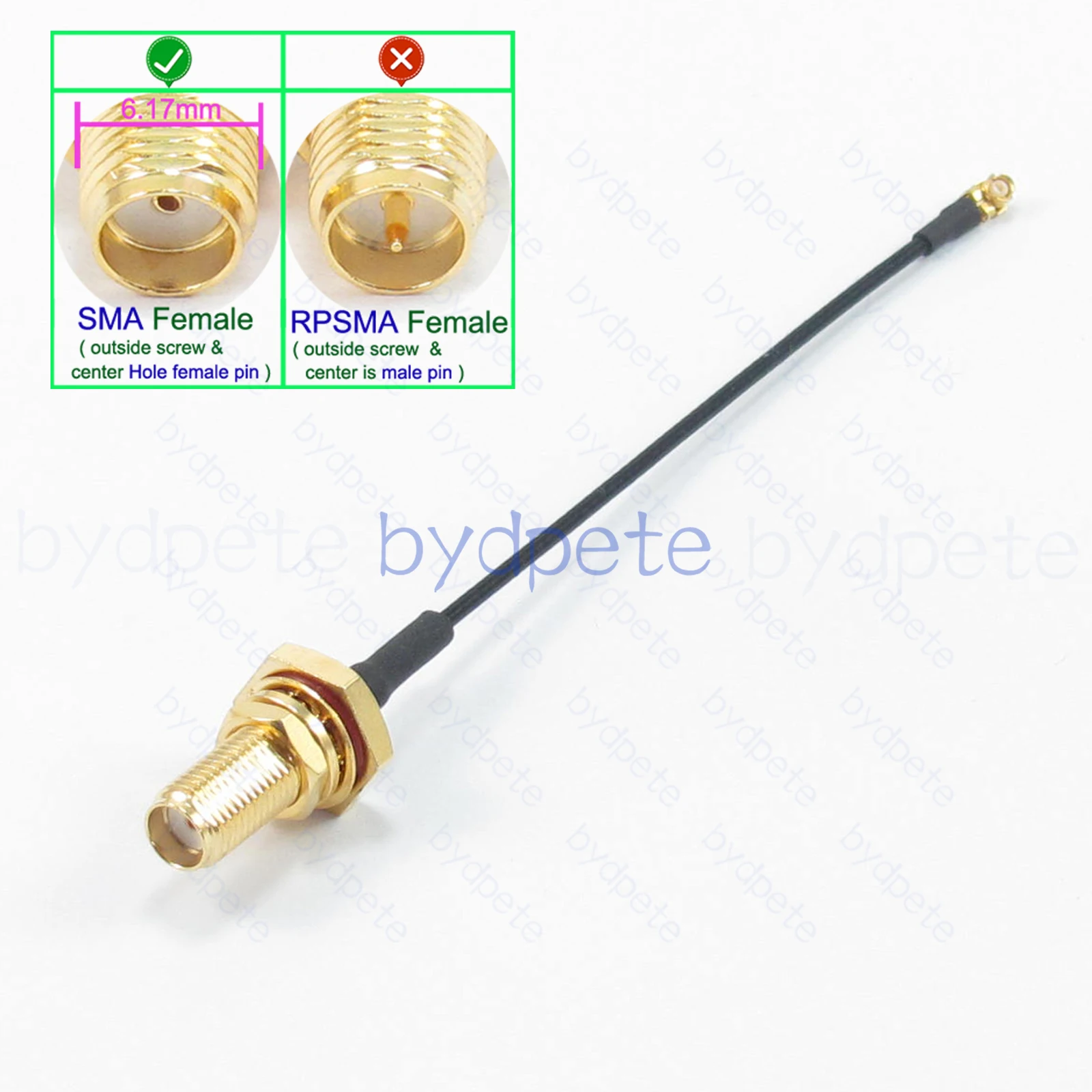 

Водонепроницаемый коаксиальный кабель IPX U.FL UFL-SMA 1.37 мм bydpete