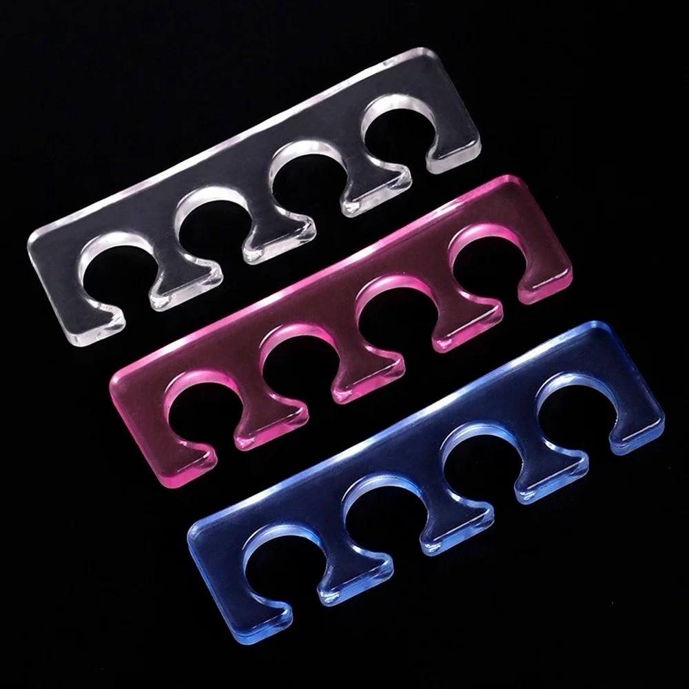 

1Pair Soft Silicone Toe / Finger Separators Feet Care Nail Tools Art Manicure Pedicure Foot Braces Support Assistant Polish