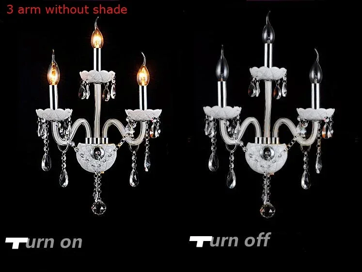 K9 верхний белый хрустальный настенный светильник Свеча Led E14 Лампы с двойной