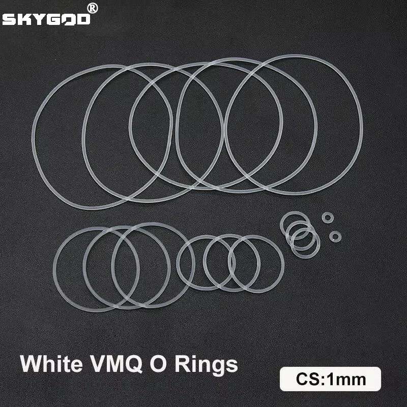 Уплотнительное кольцо VMQ, резиновая прокладка 1 мм, внешний диаметр 3 ~ 50 мм, пищевой силикон, водонепроницаемая, O-образные, VMQ, 10/50 шт.