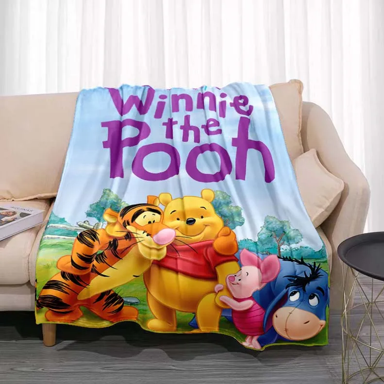 

Anime Pooh Winnie Blanket Lightweight Bedding Super Soft Worm Flannel Blanket for Bed Living Room Sofa Sofa Children Adult