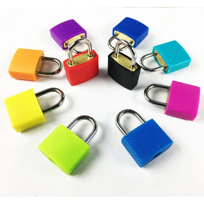 Купи Metal and plastic Small Mini Strong Steel Padlock Travel Suitcase Diary Lock With 2 Keys Colored plastic case padlock G815 за 84 рублей в магазине AliExpress