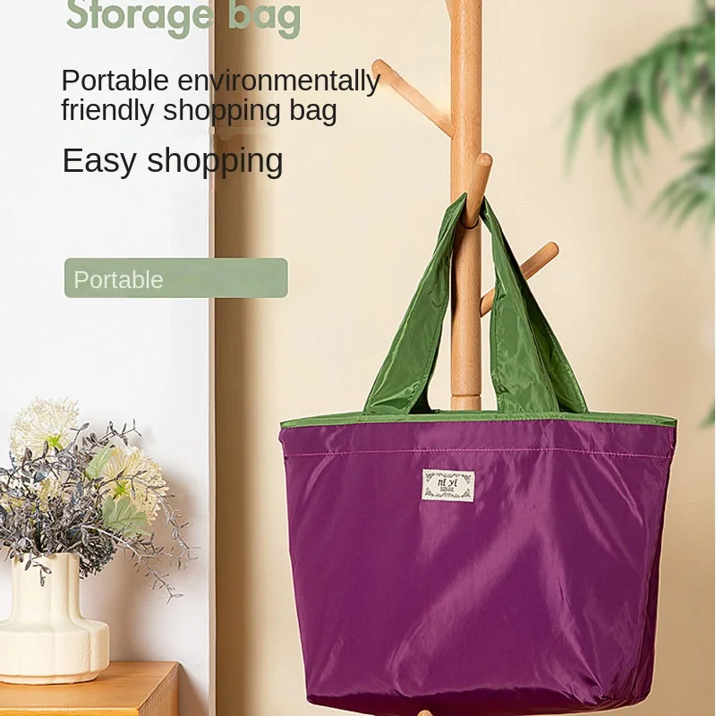 

Large Supermarket Shopping Bag Drawstring Vegetable Fruit Bag Environmental Protection Fashion Shoulder Bag Handbag Grocery Bag