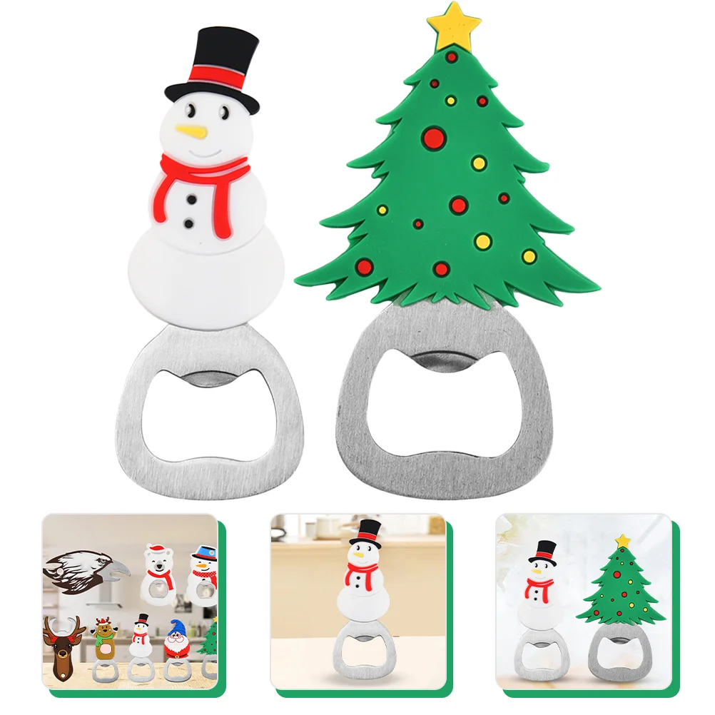 

Opener Bottle Christmas Beer Xmas Snowman Treecan Kitchen Openers Jar Lid Holiday Portable Tool Bulk Opening Party Steel