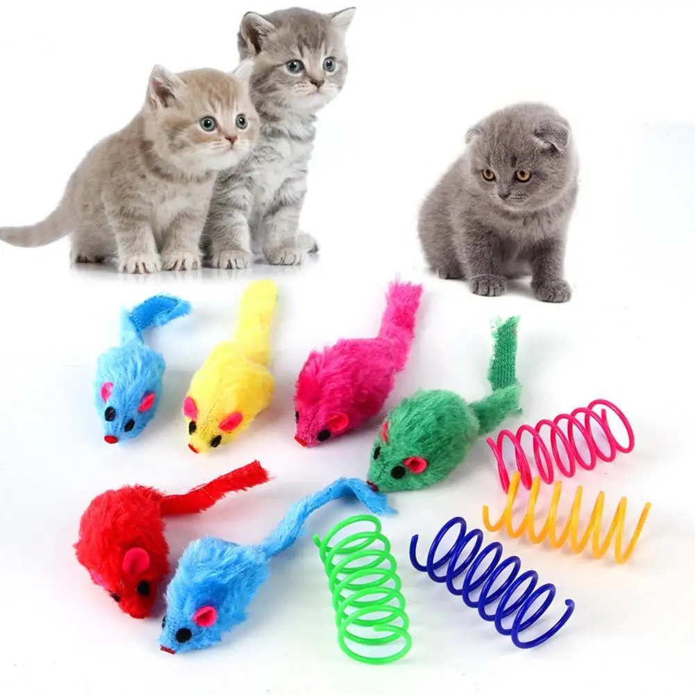 

10Pcs Cat Teaser Toys Eco-friendly Pet Cat Squeak Toy Bite-resistant Improve Relationship Cat Toys