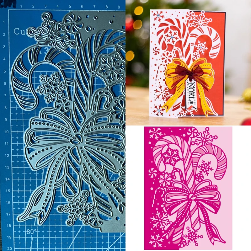 

Lucky Goddess Metal Cutting Dies Candy Canes Border Diy Scrapbooking Photo Album Decorative Embossing Paper Card Crafts