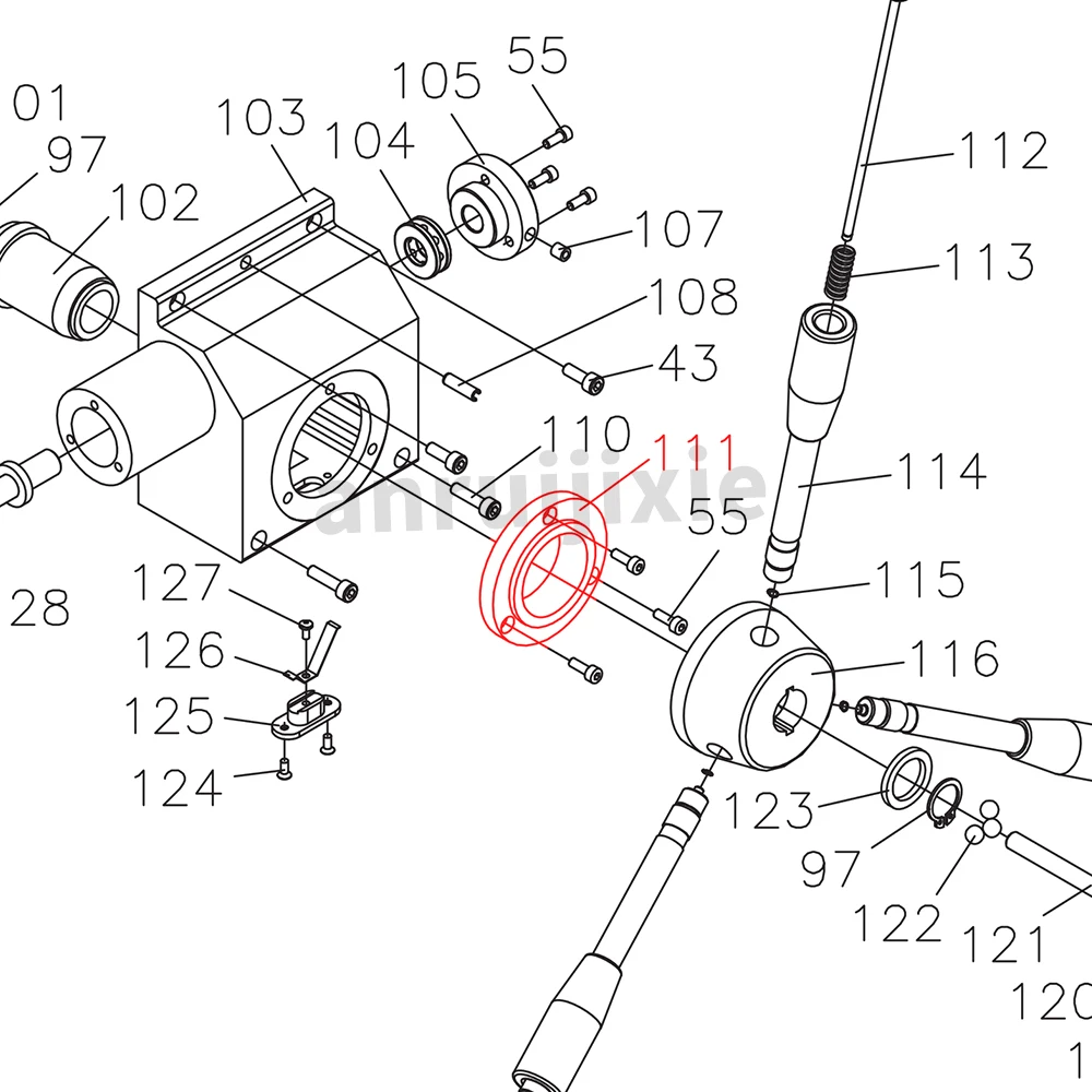 Правый опорный фланцевый винт с зубчатым валом M5 * 20 для SIEG SX3 и JMD-3 BusyBee CX611 Grizzly G0619