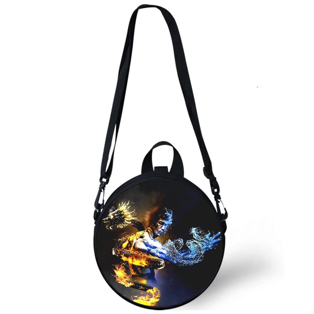 Bruce Lee Child kindergarten Bag 3D Print Crossbody Shoulder Bags For School Women Mini Round Bagpacks Rugtas Bag