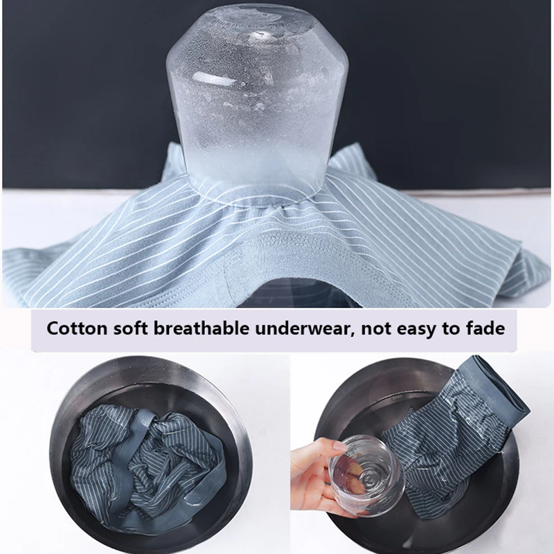 4PCS/lot 7XL 8XL 9XL Plus Size Men Underwear Male boxer Panties Shorts Men's Cotton Striped Underpants Man boxers Large Size