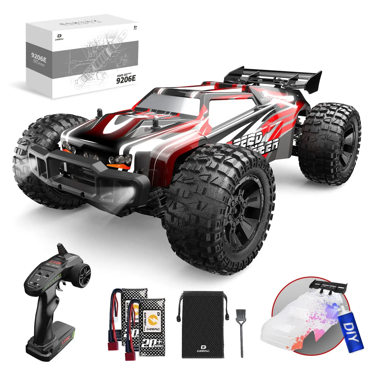 1:10 Scale Large Rc Cars 48+ Kmh High Speed For Adults Boys Kid,extra Shell 4wd 2.4ghz Off Road M