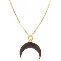 new products accessories stainless steel necklace women fashion candy color crescent pendant wholesale new necklace 2021