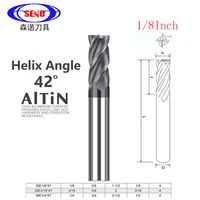 seno imperial end mill hrc55 4flute carbide end mill 18 316 14 516 38 12 inch cnc metal key seat face router bit 3 175mm