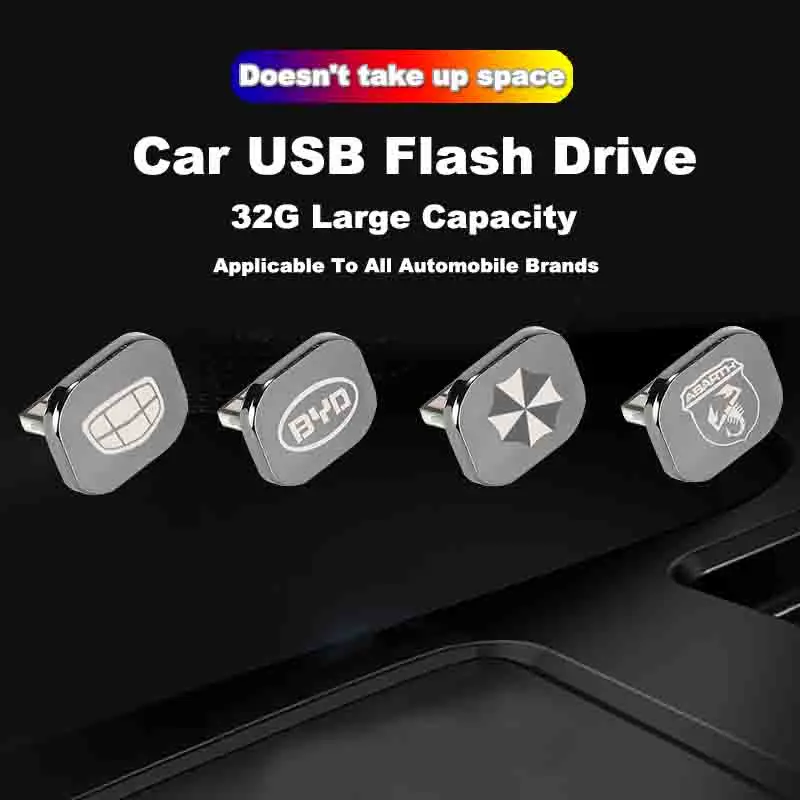 

Car Logo Metal 32GB USB Flash Drive for Ford Focus 2 Mk2 Mk3 St Line F150 Max Ka Fusion Edge Mondeo 4 5 Car Accessories