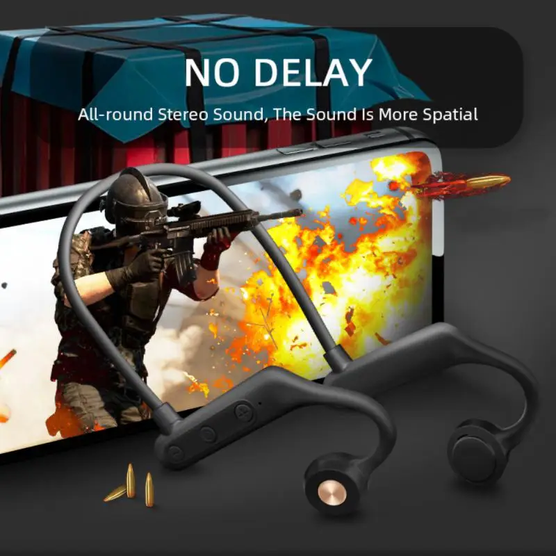 

New K79 Bone Conduction Earphone Wireless Bluetooth-compatible Headphone Stereo Waterproof Sports Headset With Mic For Running