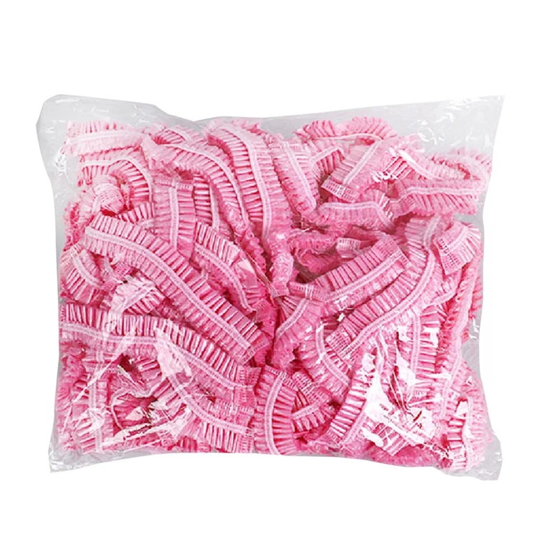 

1000Xset Pink Elastic Shower Cap Ladies Waterproof Spa Salon Hotel Hair Color Bathroom