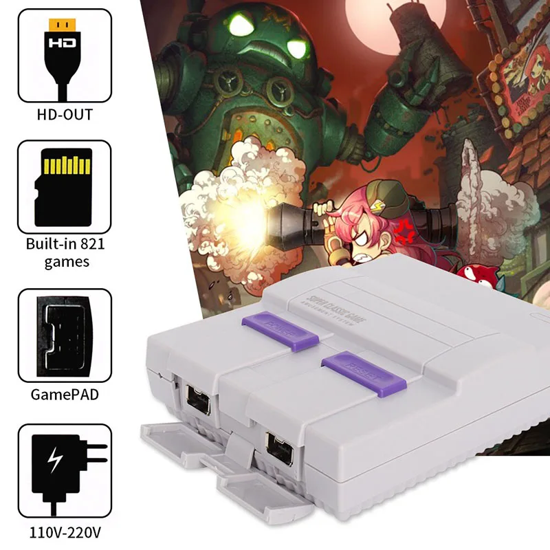 New Retro Super Classic Game Mini TV 8 Bit Family Video Console Built-in 821 Games Support TF Download 2021 | Электроника