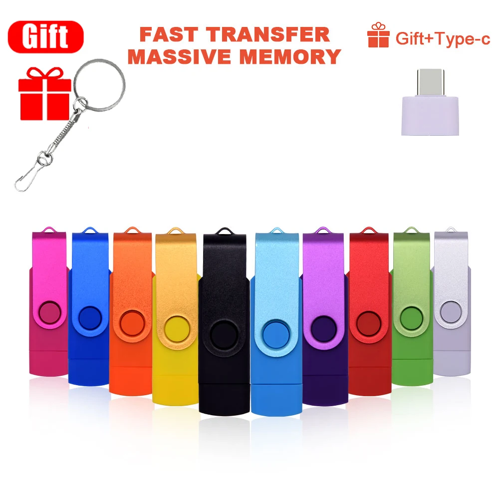 

High Speed USB Flash Drive 2.0 OTG Pen Drive 64gb Usb Stick 32gb Type-C Pendrive Flash Disk for Android SmartPhone/PC Gifts