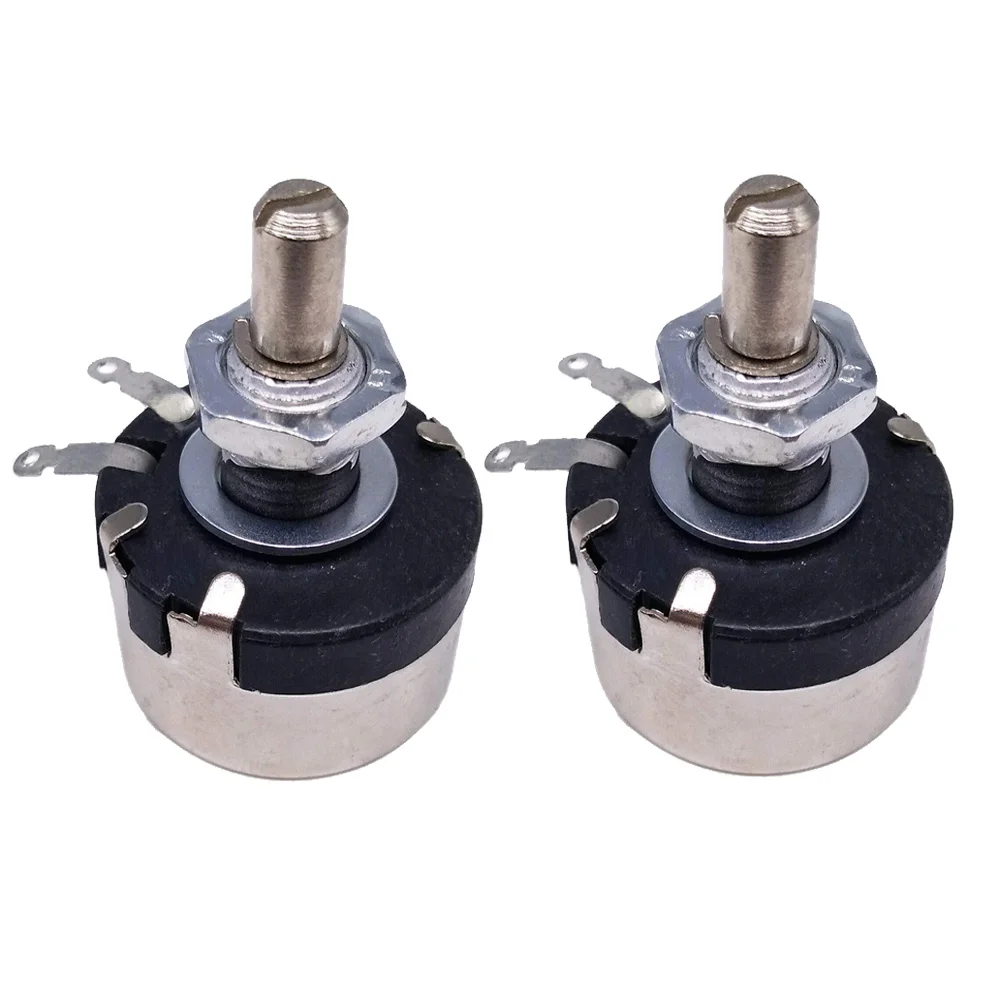 

2Pcs 3Pin 100-33K Ohm WX110(010) Single Turn Wire Wound Potentiometers 3W Universal Variable Resistors DIY Shaft Potentiometer