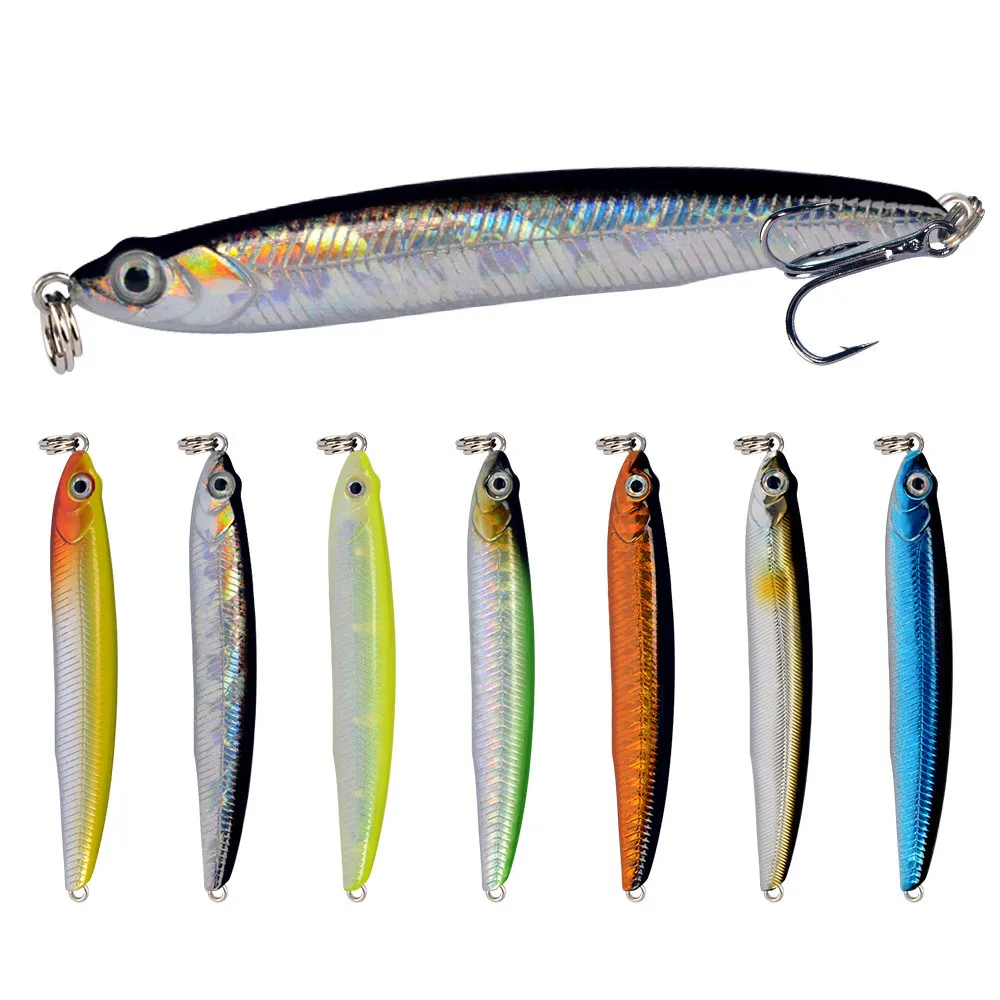 

1pcs Sinking Pencil Fishing Lure 7cm/10g Pencil Shad Laser Minnow 3D Eyes Artificial Hard Bait Bass Pike Carp Fishing Tackle