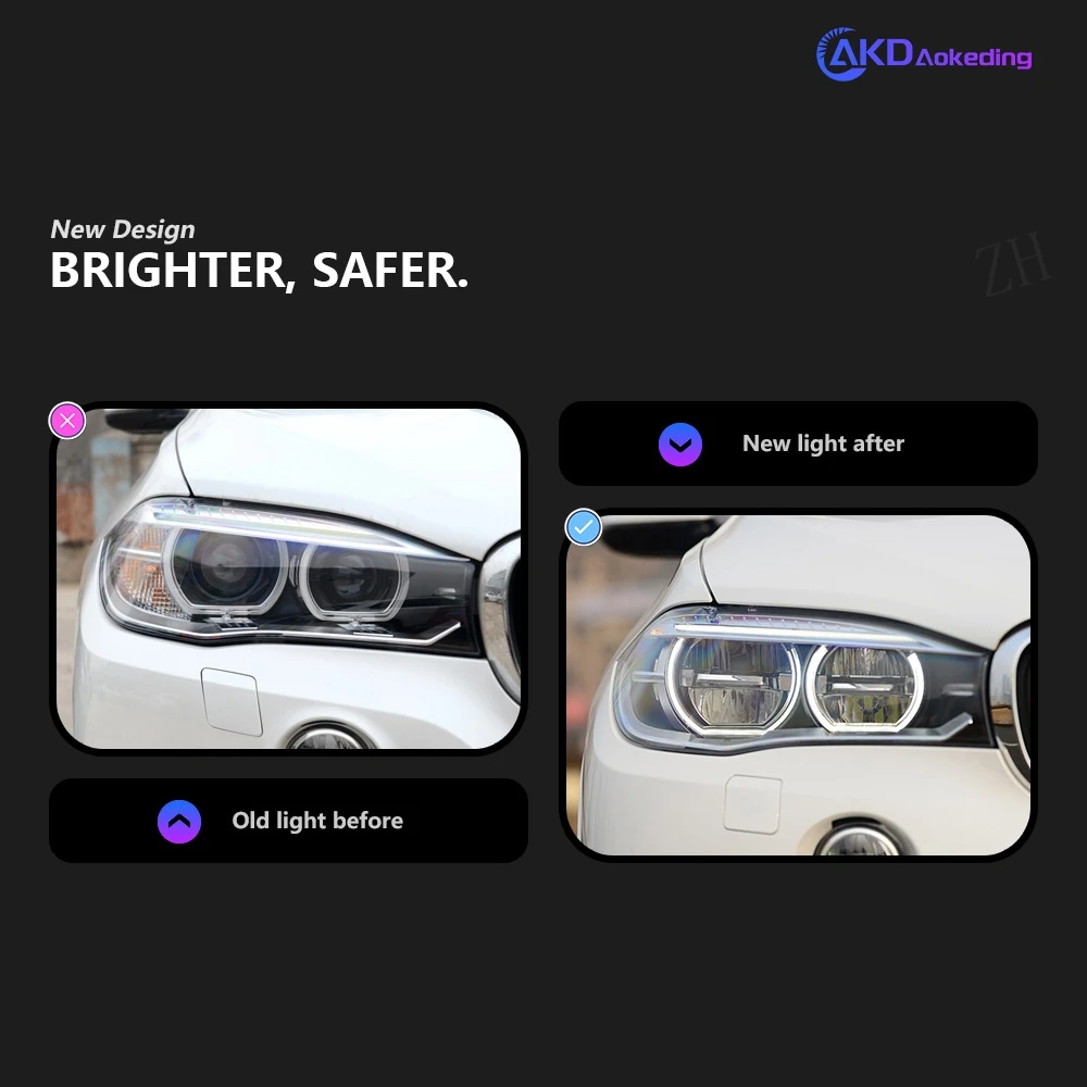 Фото Автомобиль для BMW X5 2014-2018 F15 фары Hella светодиодные биксеноновые лампы DRL противотуманные фары автомобильный аксессуар X6 F16 фара №3