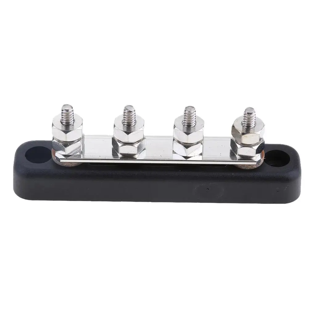 

4 Way Multi Purpose Power Distribution Bus Bar - 4x6mm Studs - 100A Rated -