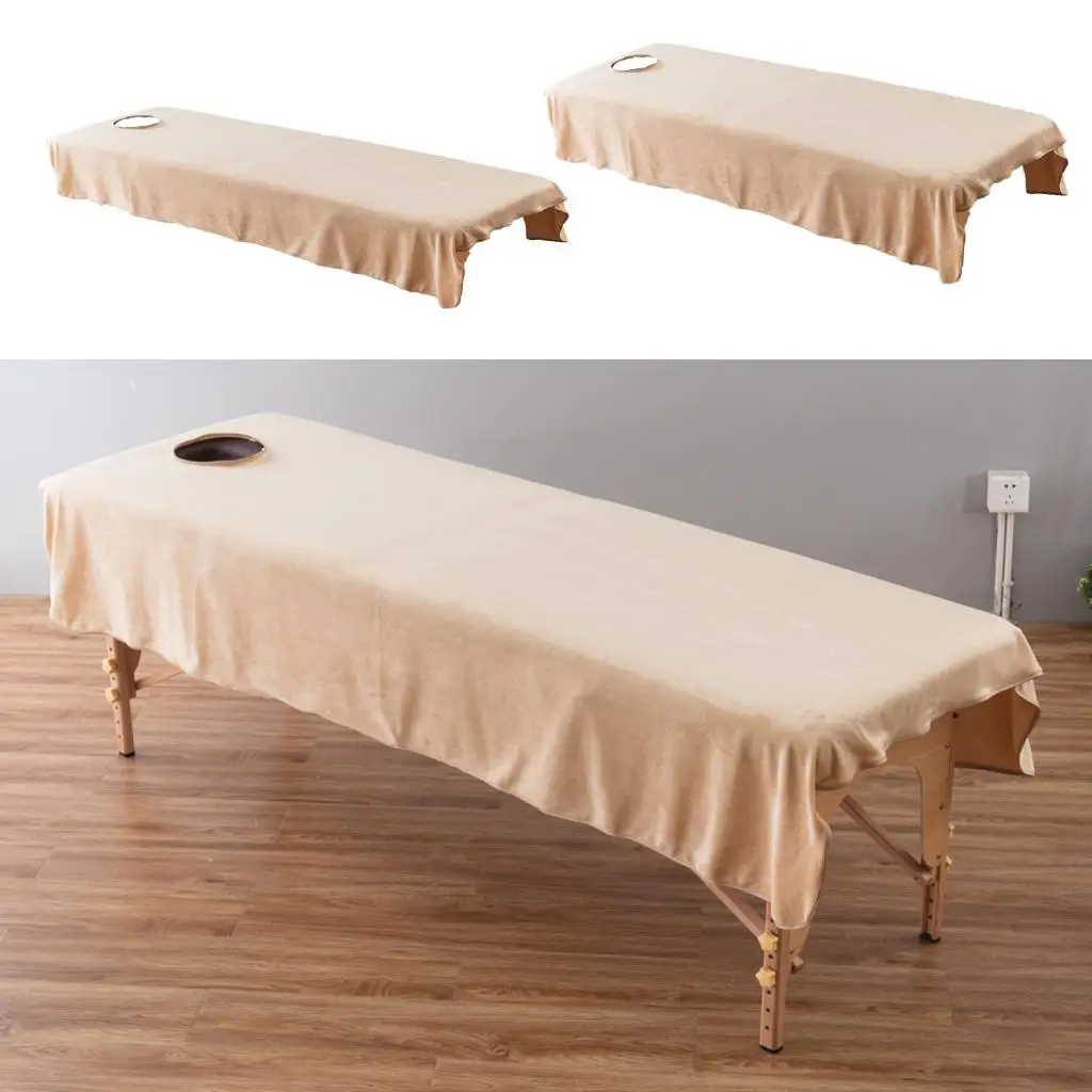 2 Pieces Soft SPA Massage Table Bedding Sheets Beauty Salon Facial Bed Cover images - 6
