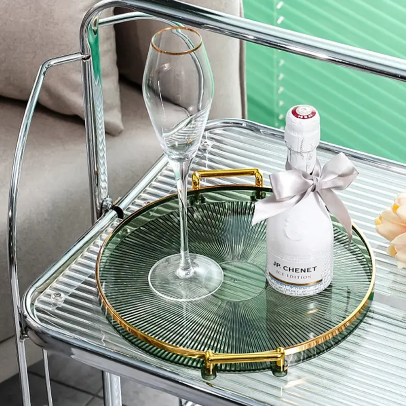 

Creative Multifunctional Plastic Round Storage Tray Household Kitchen Snack Fruit Food Spice Storage Holders Tea Set Organizer