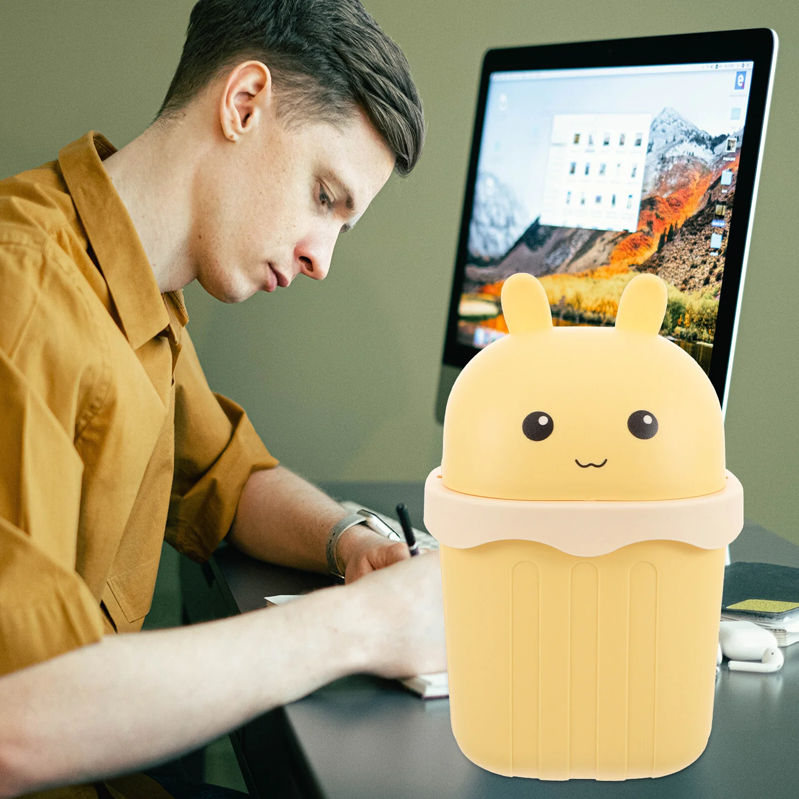 

The Lazy Desk Garbage Bucket Container Small Waste Basket Mini Trash Can Desktop