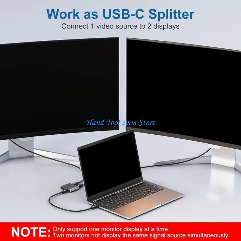 Фото H37F Двунаправленный коммутатор USB C 8K для 2 компьютеров с быстрой зарядкой 100 Вт, передача данных 10 Гбит/с, идеально для на №2